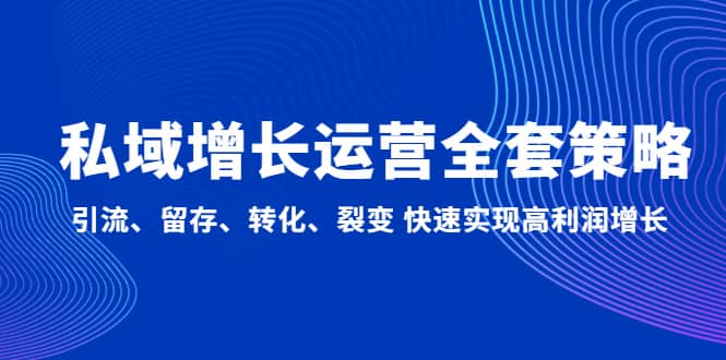 图片[1]-私域增长运营全套策略：引流、留存、转化、裂变 快速实现高利润增长-网创特工