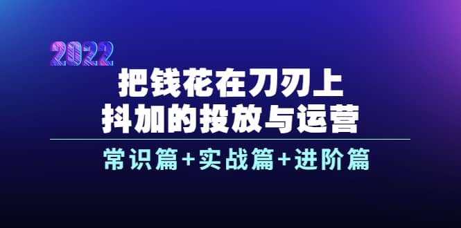 图片[1]-把钱花在刀刃上，抖加的投放与运营：常识篇+实战篇+进阶篇（28节课）-网创特工