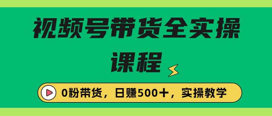 图片[1]-收费1980的视频号带货保姆级全实操教程，0粉带货-网创特工