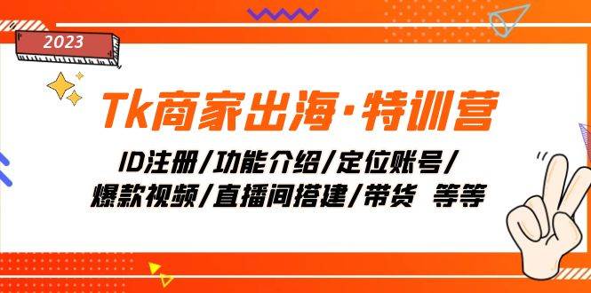 （7974期）Tk商家出海·特训营⭐Tk商家出海·特训营：ID注册/功能介绍/定位账号/爆款视频/直播间搭建/带货