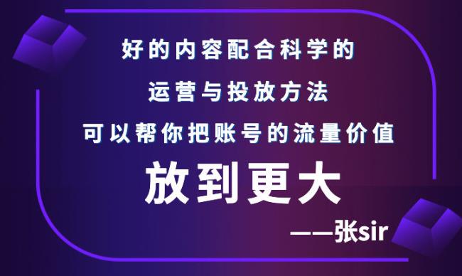 图片[1]-张sir账号流量增长课，告别海王流量，让你的流量更精准-网创特工