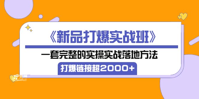 图片[1]-《新品打爆实战班》一套完整的实操实战落地方法，打爆链接超2000+（38节课)-网创特工