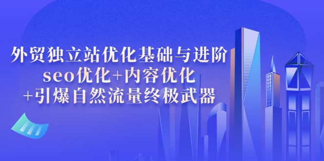 图片[1]-外贸独立站优化基础与进阶，seo优化+内容优化+引爆自然流量终极武器-网创特工