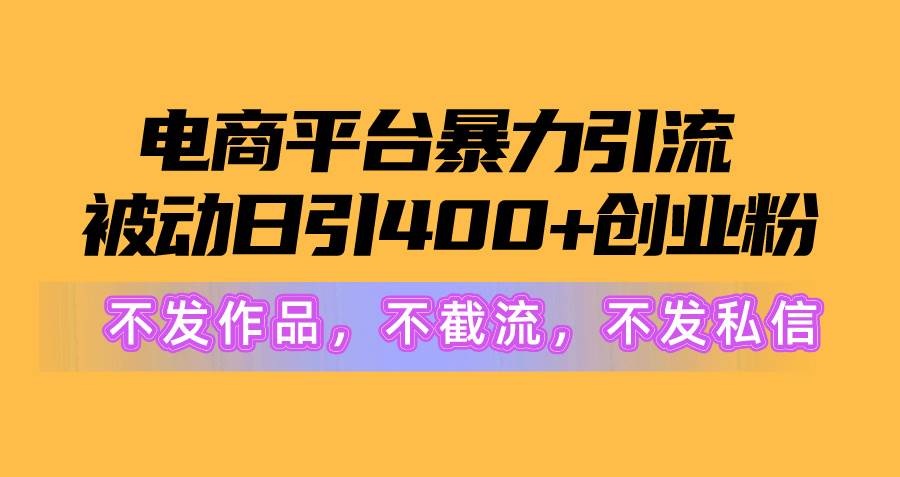 图片[1]-电商平台暴力引流,被动日引400+创业粉不发作品，不截流，不发私信-网创特工