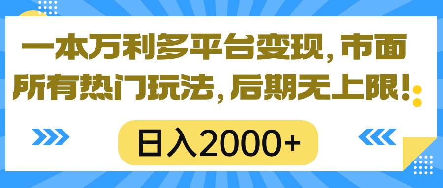 图片[1]-一本万利多平台变现，市面所有热门玩法，日入2000+，后期无上限！-网创特工