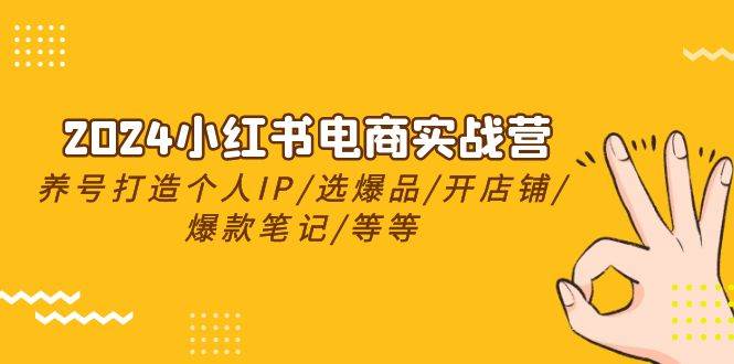 （10376期）2024小红书电商实战营⭐2024小红书电商实战营，养号打造IP/选爆品/开店铺/爆款笔记/等等（24节）