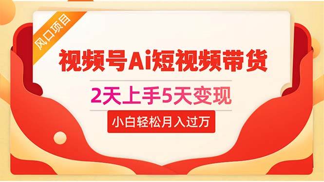 图片[1]-2天上手5天变现视频号Ai短视频带货0粉丝0基础小白轻松月入过万-网创特工