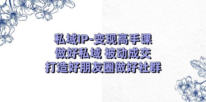 私域IP-变现高手课：做好私域 被动成交，打造好朋友圈做好社群（18节）-网创特工