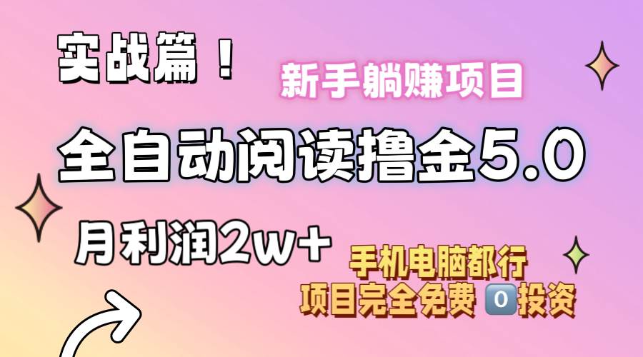 小说全自动阅读撸金5.0 操作简单 可批量操作 零门槛！小白无脑上手月入2w+-网创特工