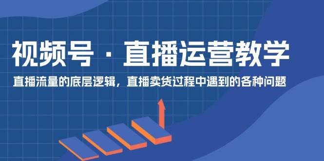 视频号 直播运营教学：直播流量的底层逻辑，直播卖货过程中遇到的各种问题-网创特工