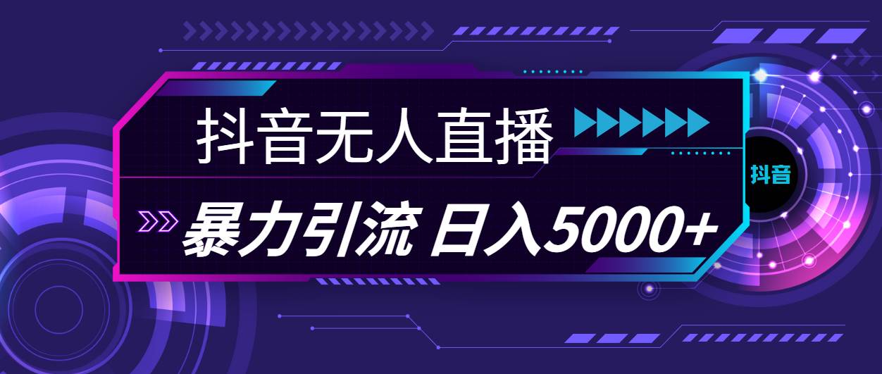 抖音无人直播，暴利引流，日入5000+-网创特工