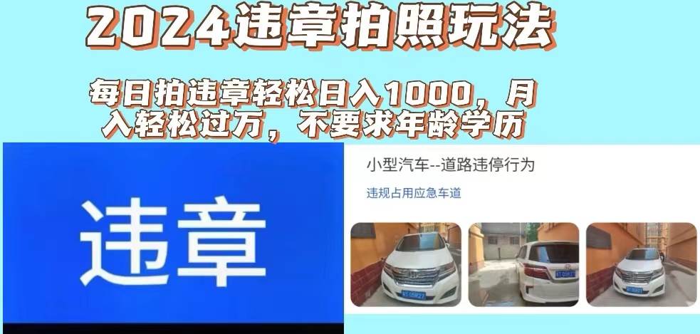 2024违章拍照新玩法，推广躺赚+拍照赚钱双模式，日入1000+-网创特工