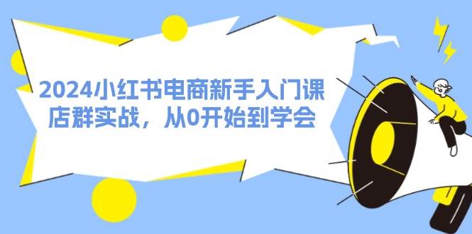 2024小红书电商新手入门课，店群实战，从0开始到学会（31节）-网创特工