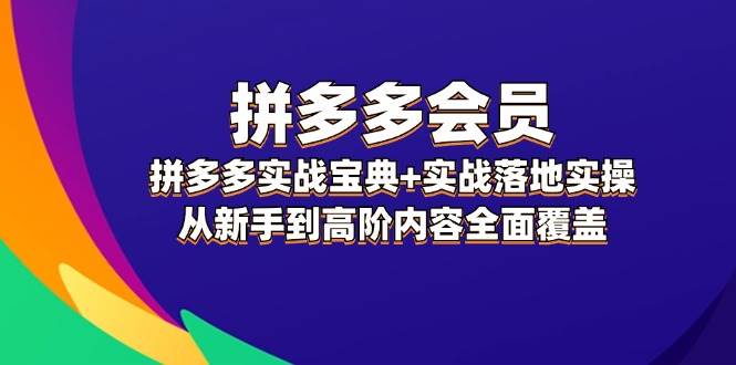 拼多多 会员，拼多多实战宝典+实战落地实操，从新手到高阶内容全面覆盖-网创特工