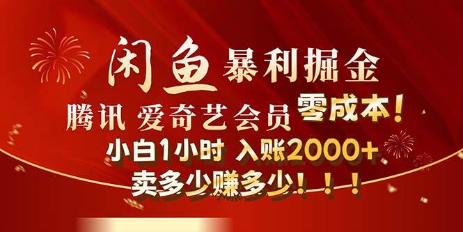 闲鱼全新暴力掘金玩法，官方正品影视会员无成本渠道！小白1小时收…-网创特工