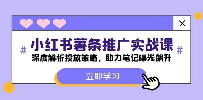 小红书-薯 条 推 广 实战课：深度解析投放策略，助力笔记曝光飙升-网创特工