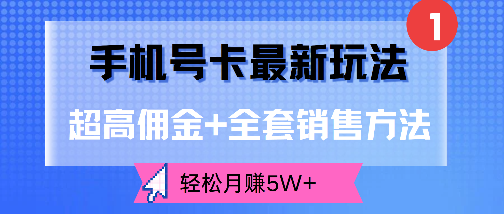 超高佣金+全套销售方法，手机号卡最新玩法，轻松月赚5W+-网创特工