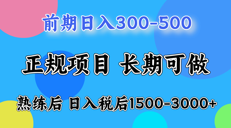 前期做一天收益300-500左右.熟练后日入收益1500-3000比较好上手-网创特工