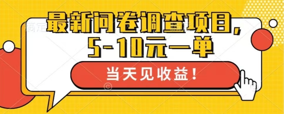 最新问卷调查项目，共12个平台，单日零撸100＋-网创特工